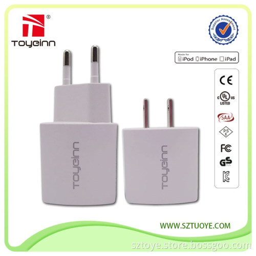 China Wholesale Universal Dual USB 5v 1000ma Adapter Wall Android Phone Charger